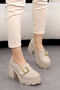 MSN 902 High-Heeled Belt Detail Loafers - 3