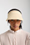 Wide Brim White Color Sun Protection Women's Summer Straw Visor Hat - 3