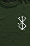 Unisex Khaki T-Shirt Berserk Anime Dry Head Skull Sword and Magic Guts Minimal Front Printed Tee Shirt - 2