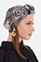 Stone Practical Ready-Made Hijab Bonnet Cut Fiber Retro Patterned 2409_46 - 3
