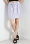 Women's Belted Mini Skirt Smoke Gray Color - 4
