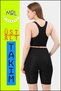 Women's Black Suit Bottom-Top Short Shorts-Leggings and Sports Bustier with Pads 2Li Set Khaki Color Piping Elt3043 - 7