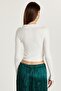 Women's Slim Fit Slim Fit V-Neck Ecru Blouse - 5