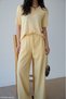Women's Elastic Waist Lace-Up Linen Trousers - 2