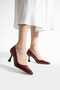 Burgundy Patent Leather Vegan Leather 7cm Thin Heels Memory Padded Pointed Toe Daily Office Evening Dress Stiletto