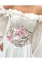 Vintage Floral Patterned Back Lace-Up Corset Bustier