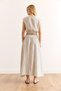Women's Black Striped Side Zipper Midi Bell Muslin Skirt Etk-19000320 - 7