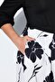 Women's Plus Size Black, Skirt Part Jersey Floral Pattern, Upper Part Viscose Dress 65N38937 - 5