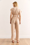 Women's Beige Belted Pocket Muslin Jumpsuit Tlm-19000160 - 6