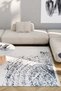 Modern Patterned Washable Non-Slip Base Chenille Gray Navy Blue Living Room Carpet 8328 - 3