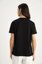 Women's Black Crew Neck Short Sleeve T-Shirt with Floral Accessories 60602060 - 7