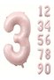 70 cm Vintage Soft Pink Number Foil Balloon |   Party & Birthday Ornament |   Number Balloon
