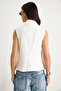 Women's White Shawl Collar Asymmetrical Cut Vest 60429 60283003 - 8