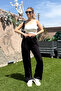 Women's Wide Leg Sweatpants with Snap Fasteners 3037 - 7
