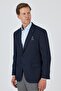 Men's Dark Navy Blue Mono Collar Cloth Footed Flexible 4 Drop Comfort Fit Classic Jacket 1002250157 - 3