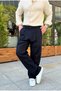 Premium Nabrano široke Lan pantalone - 4