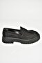 T996193002 black suede thick soled moccasin shoes - 8