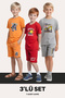 BOYS' 3-PIECE SET T-SHIRT-CAPRİ OUTFITS