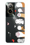 Realme 12 Lite Compatible Cute Cat Paws Design Transparent Silicone Case