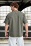 Two Thread Fabric Cotton Crew Neck Basic Oversize Men's T-Shirt - Hunter Green - 8