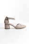 Genuine Leather Mink Thick Galvanized Short Heeled Stylish Women's Shoes Tmd202573 - 2