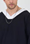 V-Neck 4/3 Sleeve White Piping Oversize T-Shirt Drop Shoulder - 3