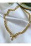 Asia by Leuvoie Zircon Stone S Letter Bow Necklace - 2