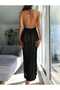 Back and Chest Low-Cut Halter Long 100% Cotton Women's Knitwear Pareo-Beach Dress - 2