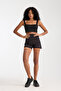 Women's High Waist Beach Shorts with Inner Leggings – Mesh Detail, Neon Color - 4