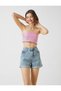 Women's Light Blue Denim Shorts Double Leg Denim Lycra Tightener Premium - 6