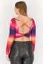 Women Sportswear Fit Long Sleeve Ombre Top, Pink - 2