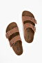 Women's Arizona Tan Double Buckle Slippers - 6