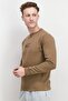 Men Crew Neck Long Sleeve Graphic Print Sweatshirts, Brown - 3