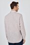 Brown Short-Sleeved Pocketless Cotton Casual Comfort Fit Shirt 1004250128 - 5