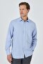 Men's Dark Blue Hard Collar Textured Cotton Comfort Fit Shirt 1004250219 - 3