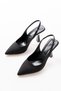 Open Back Stiletto Black Satin Elastic Stylish Trendy Women's Record-Breaking Model Special and Casual - 6