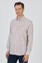 Brown Short-Sleeved Pocketless Cotton Casual Comfort Fit Shirt 1004250128 - 3