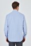 Men's Dark Blue Hard Collar Textured Cotton Comfort Fit Shirt 1004250219 - 5