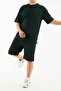 Men's Khaki 2-Piece Set Pocket Printed Oversize Comfort Relaxed Fit T-Shirt Shorts Set - 4