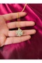 Yonca modelli hareketli gold kolye - 2