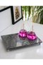 Natural Real Marble Stand Presentation Tray Footed Decorative Marble Tray 30x20 Cm