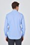 Blue Long Sleeve Hard Collar Cotton Slim Fit Shirt 1004250160 - 5