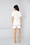 White Seasonal Slim Bow Shorts Suit7880 - 3