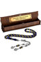 Men's 7X11Mm Yellow Navy Blue Vernier Scented Powder Amber Prayer Beads - 3