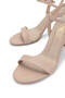 Women's Vegan Beige Heeled Shoes - 3