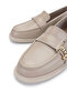 Women's Genuine Leather Beige Loafer Shoes - 3