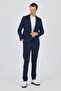 Men's Dark Navy Mono Collar Flexible 6 Drop Slim Fit Suit 1001250117 - 2