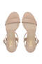 Women's Vegan Beige Heeled Shoes - 6