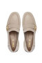 Women's Genuine Leather Beige Loafer Shoes - 6
