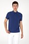 Men's Slim Fit Polo Neck Pocket Light Navy Blue Textured T-Shirt 50300036-Vr059